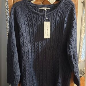 Tommy Hilfiger Women's Navy Cable Knit Sweater